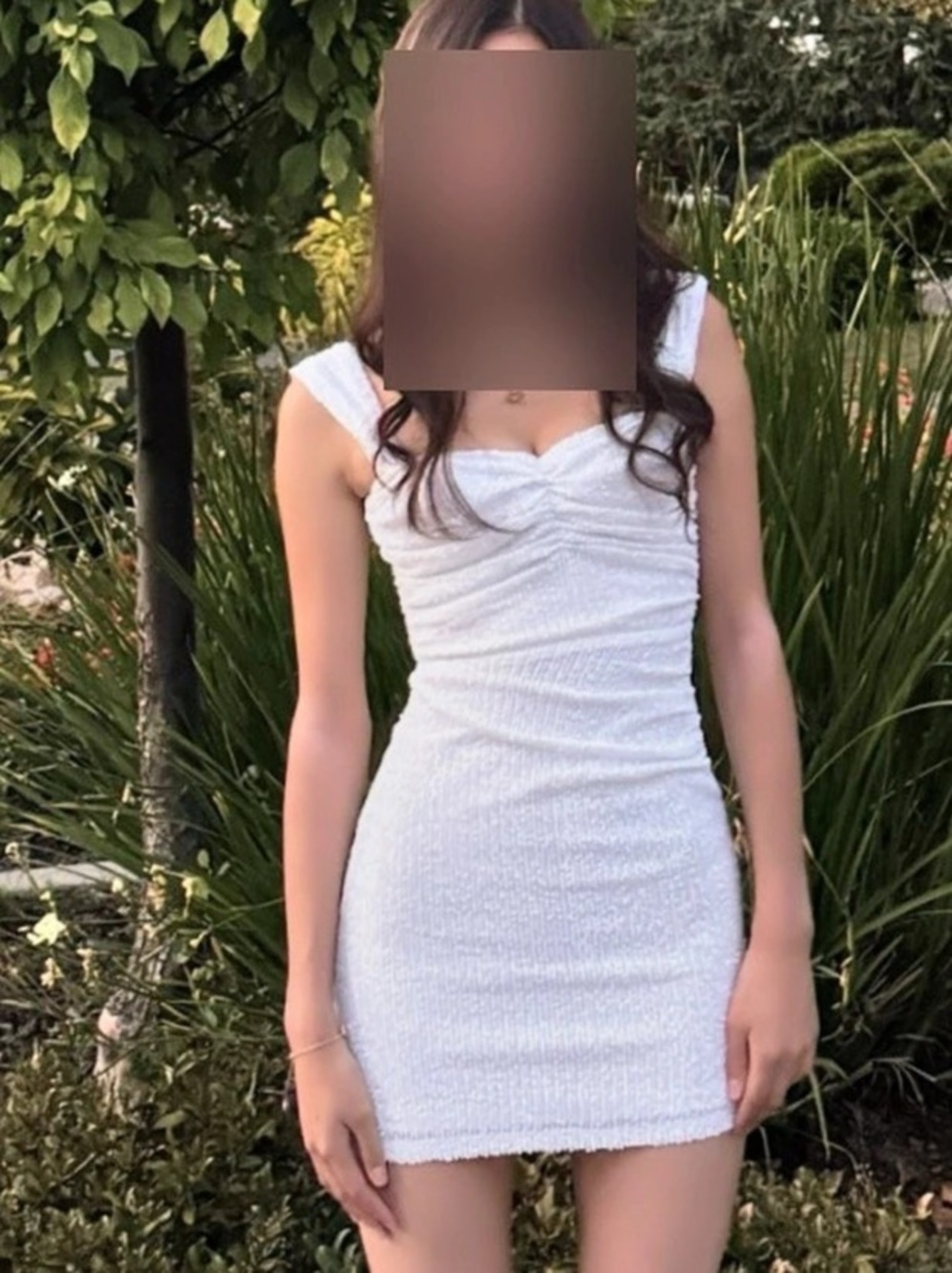 Lucy in the Sky Ruched Mini Dress in White Size XS Like New